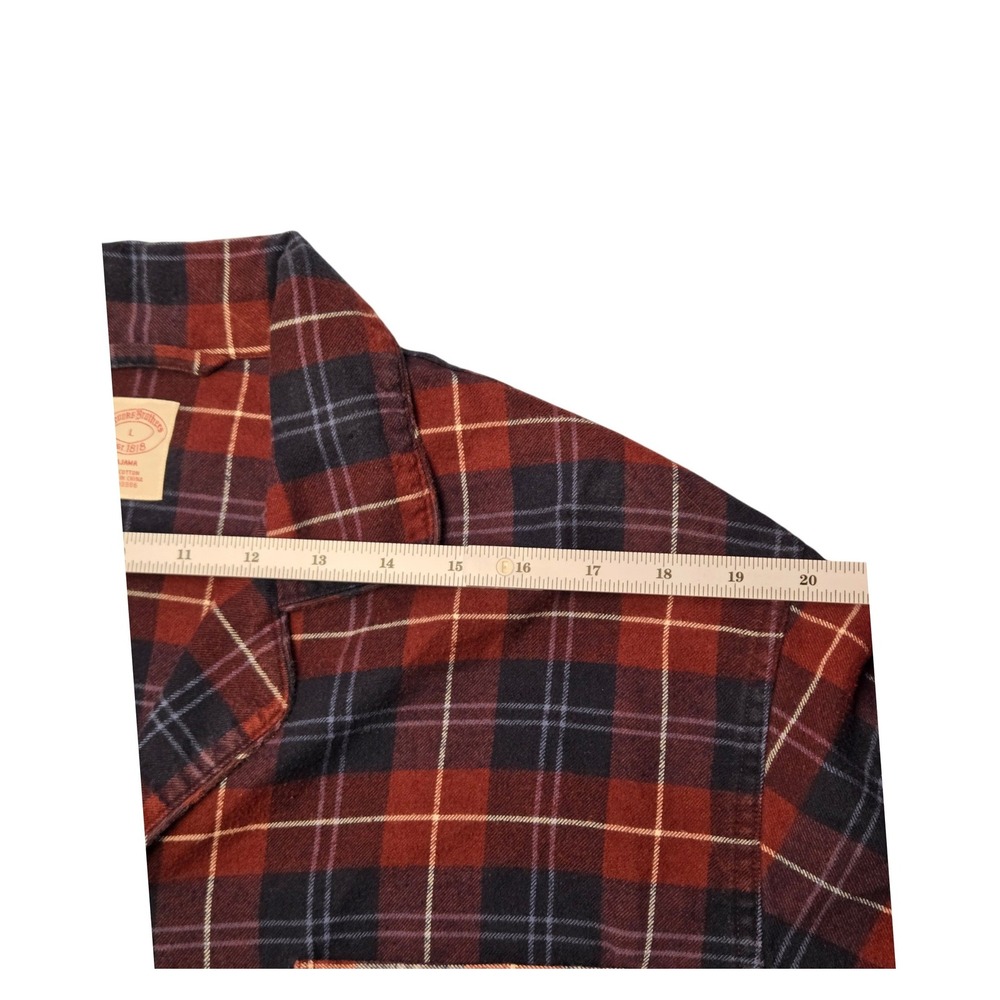 Brooks Brothers Men's Plaid Flannel Pajama Sleep Shirt Top Red Blue - Picture 6 of 9